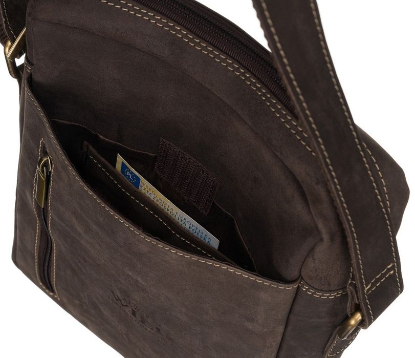 skórzana listonoszka męska z kieszonkami - always wild