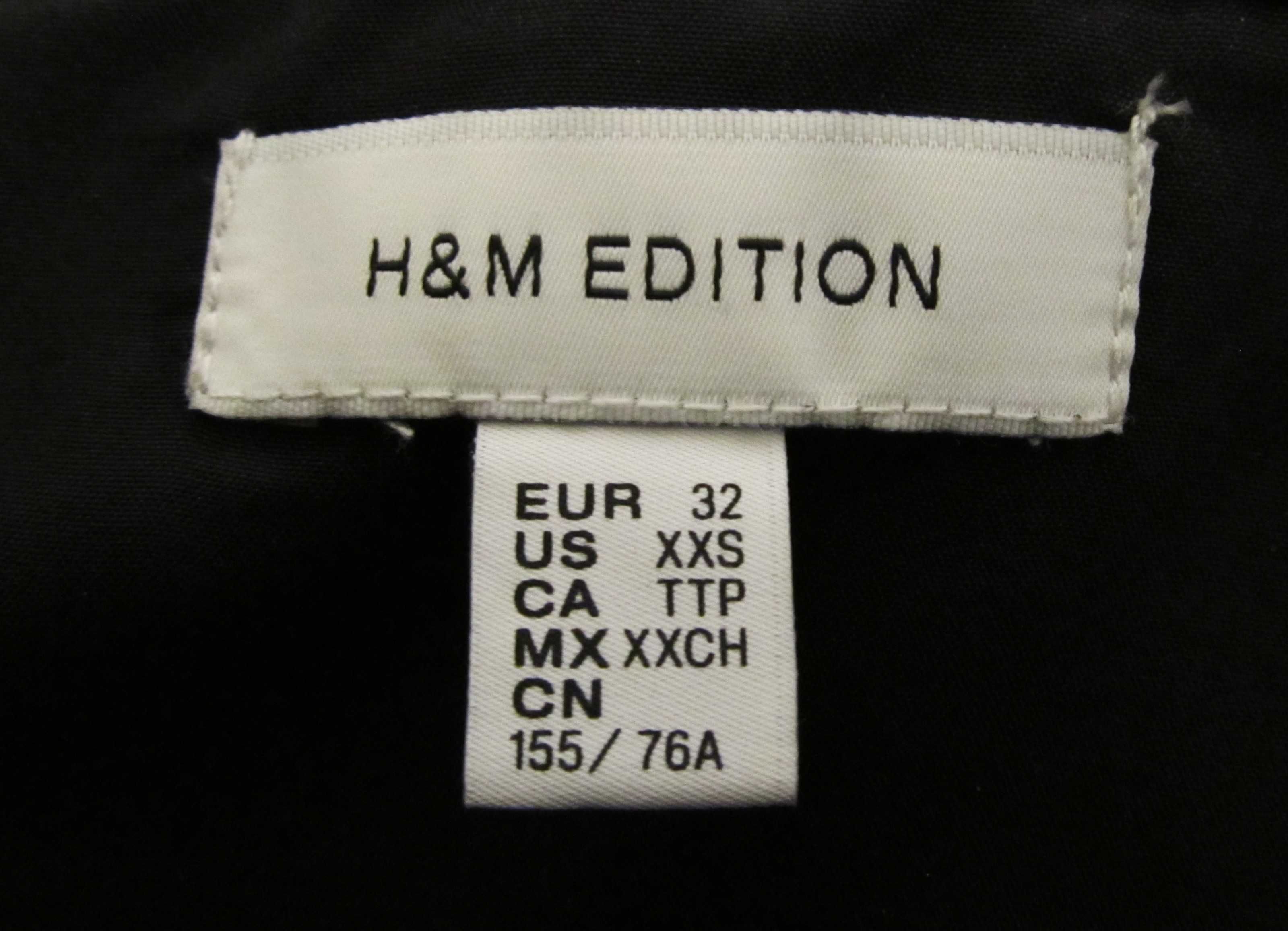 H&M EDITION Шикарное черное коктейльное платье мини р.XXS