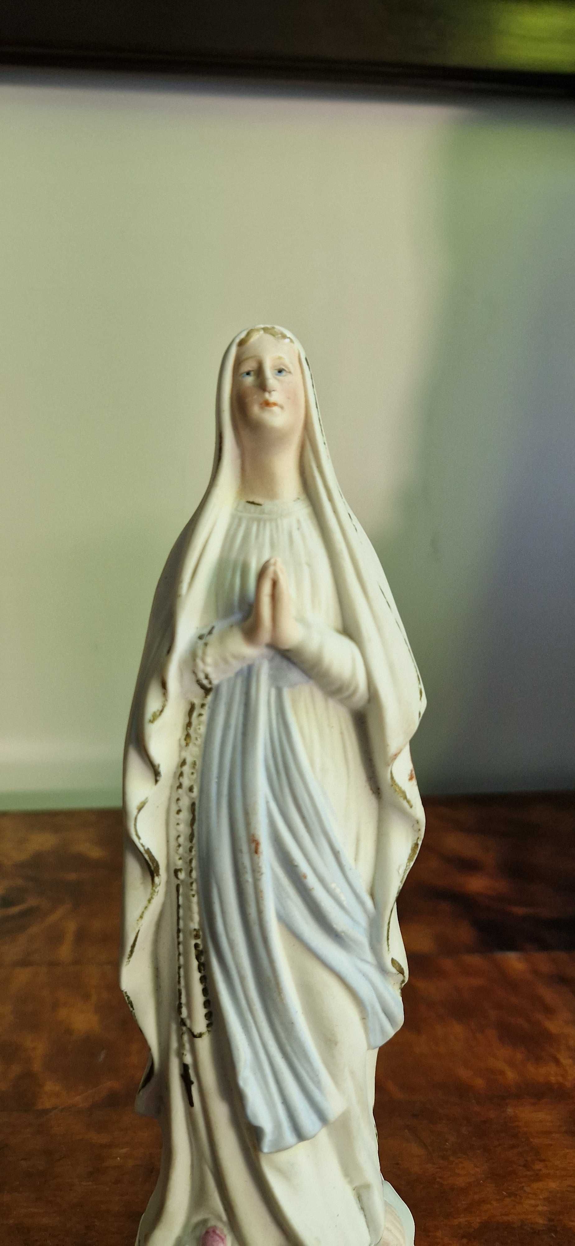 Matka Boska Lourdes porcelana biskwit antyk Francja dewocjonalia cudo