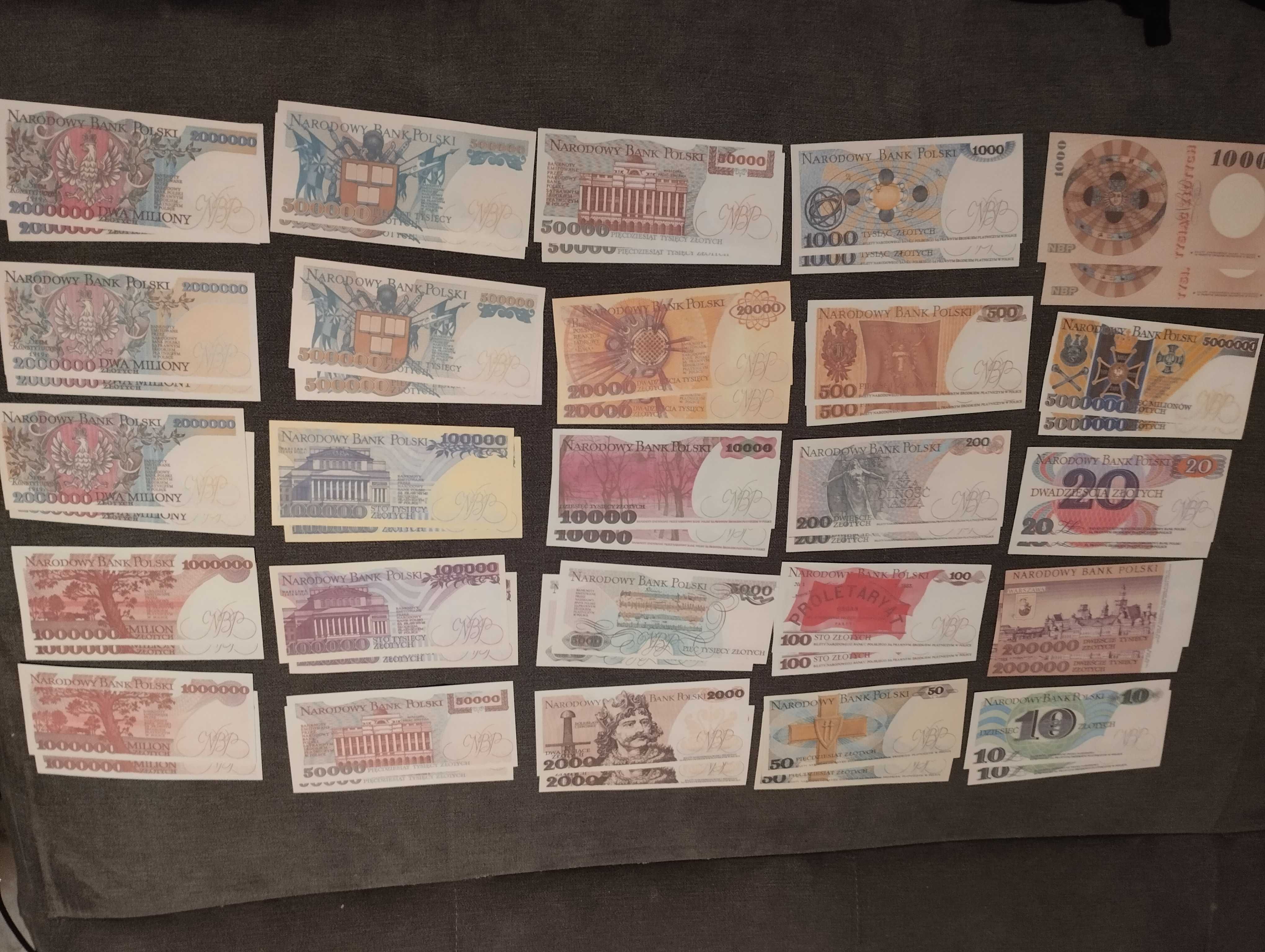 zestaw 50 banknotów PRL Polska