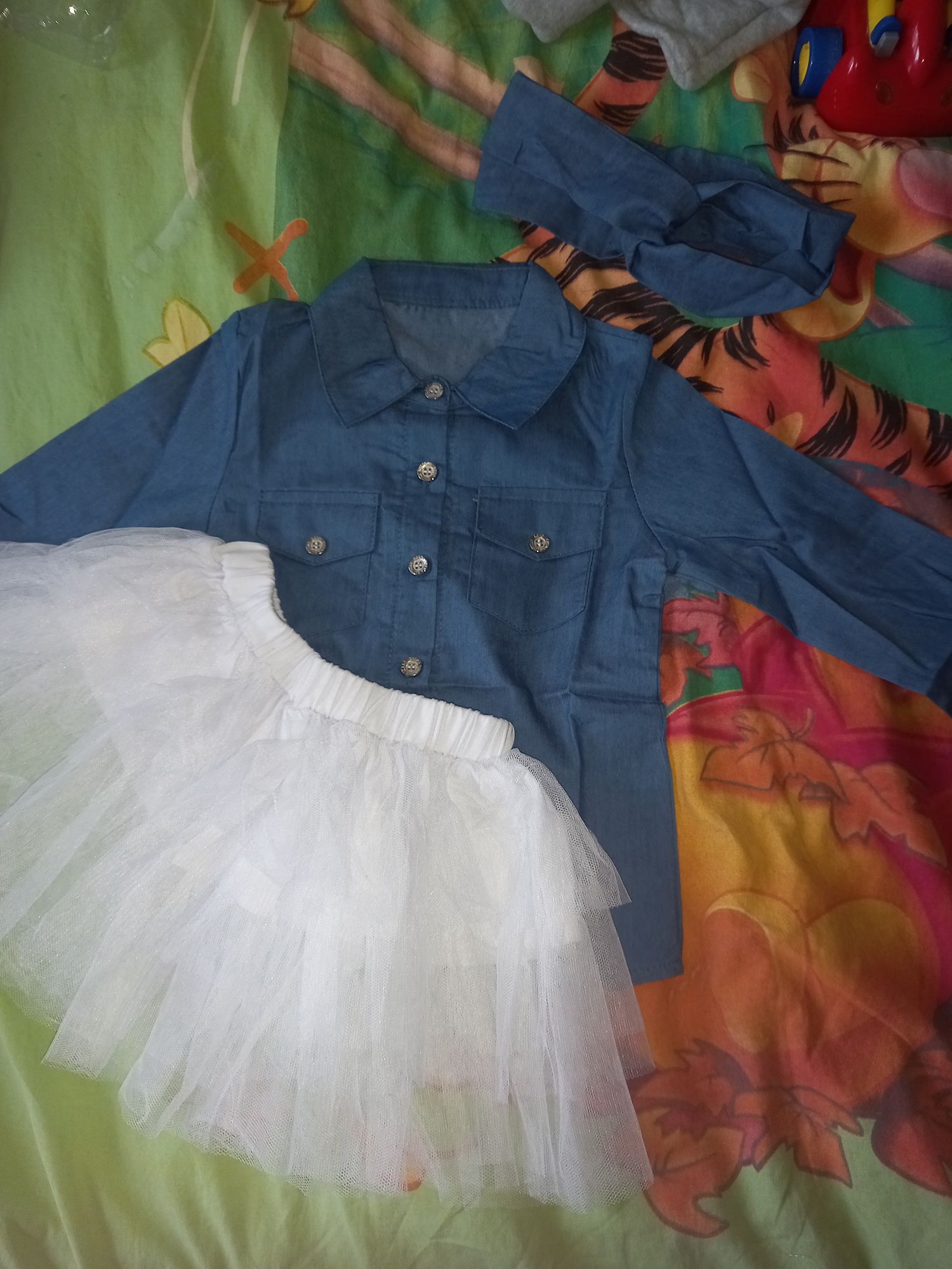 Nowy komplet zestaw dla dziewczynki 98 spódniczka tutu tiul koszula