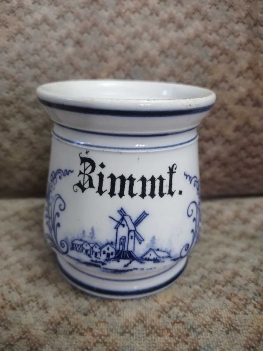 Stary porcelanowy malowany pojemnik na przyprawy