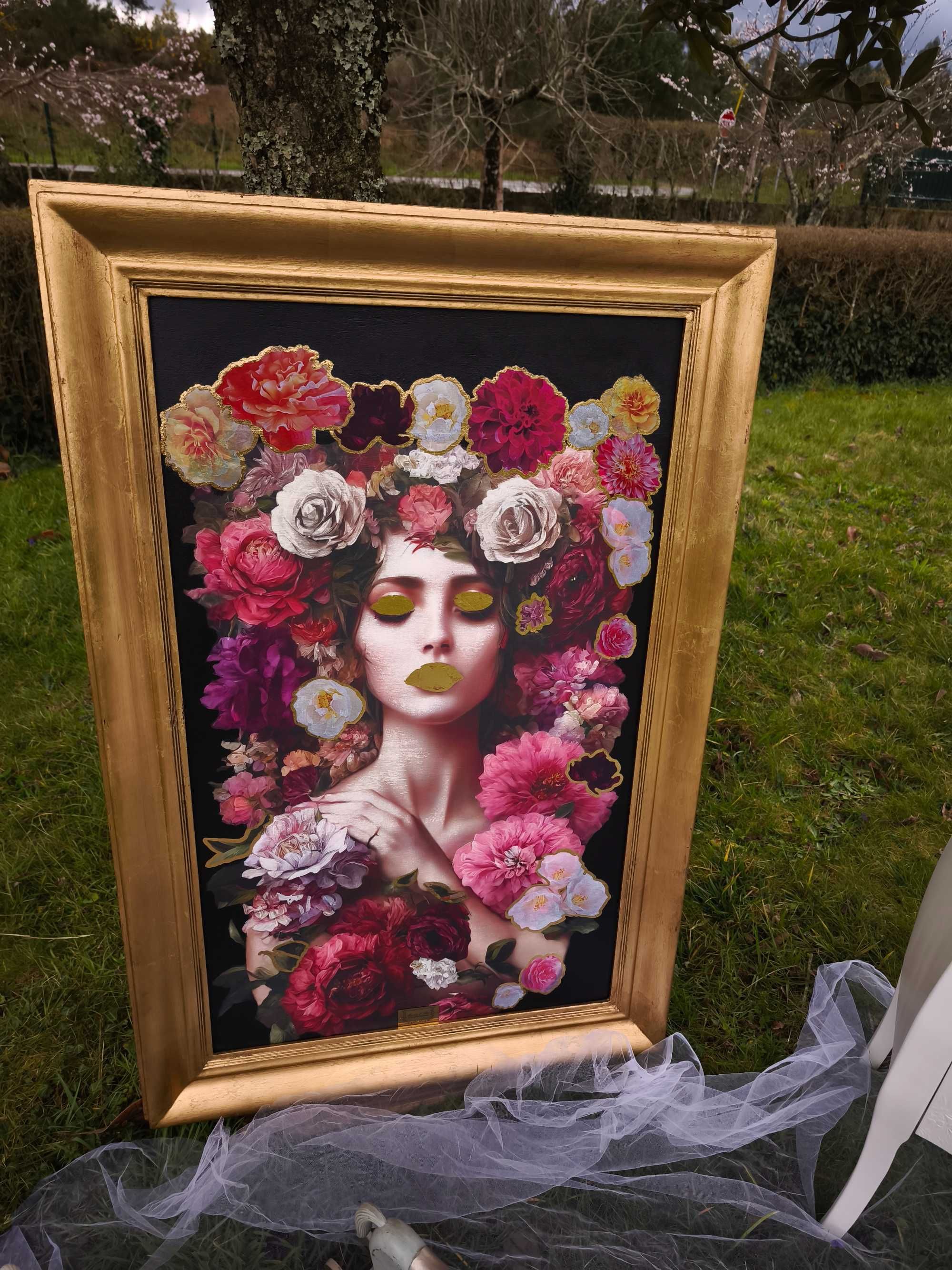 Quadro debruado a folha de ouro
