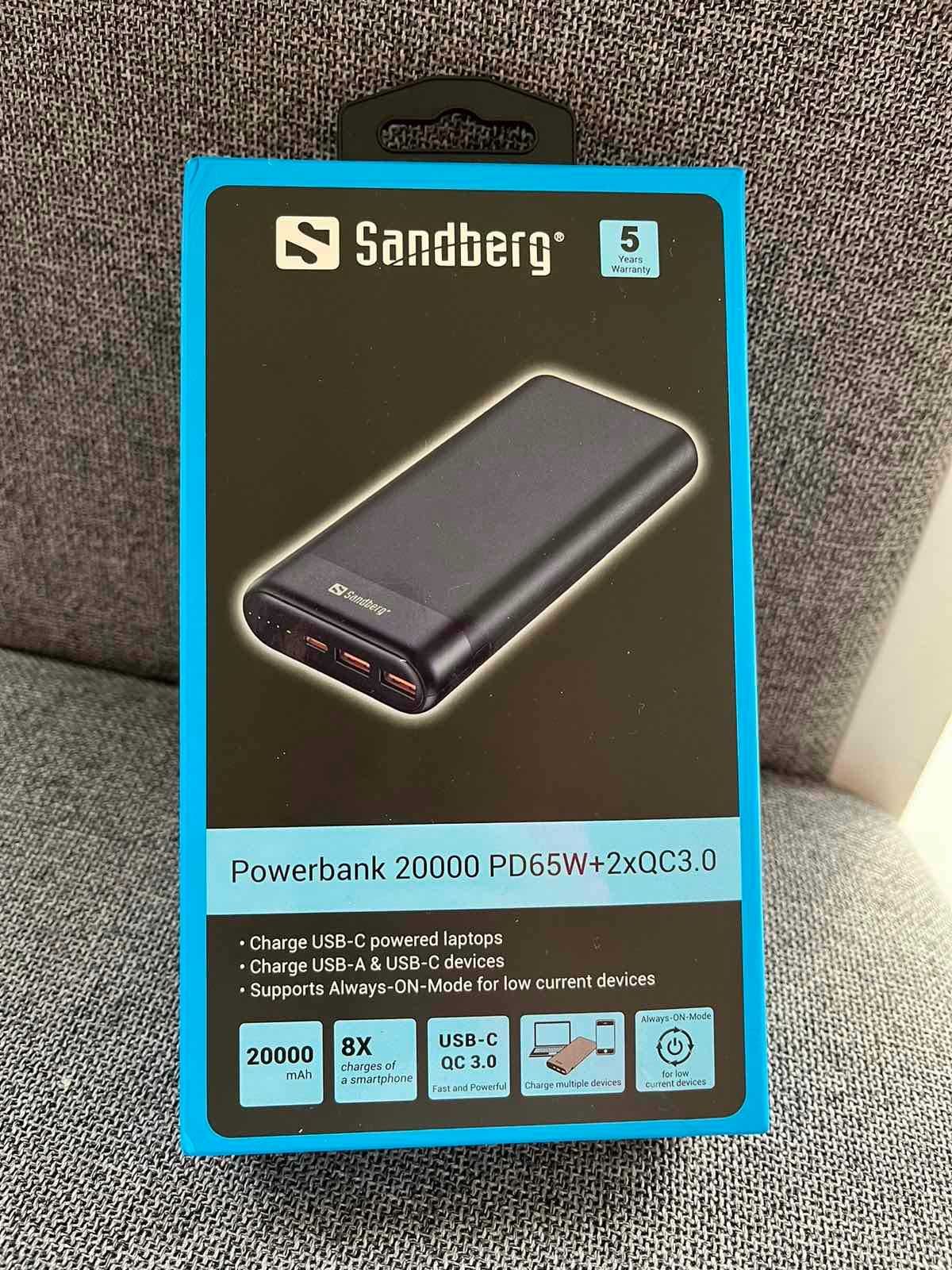 Sandberg Powerbank 20000 PD65W+2xQC3.0 Black ​(420-62)