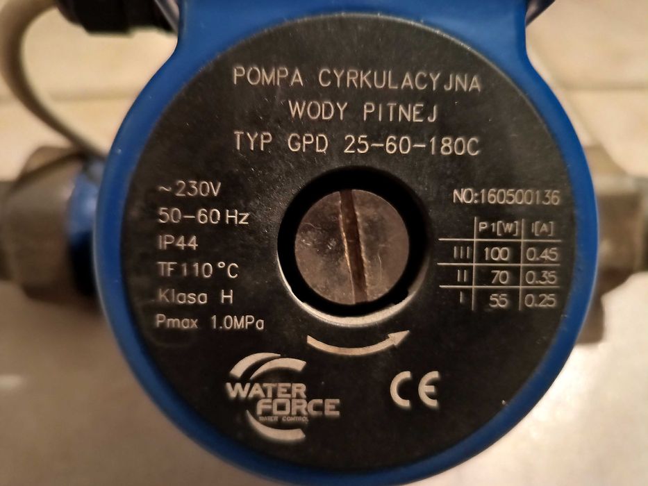 Pompa cyrkulacyjna wody pitnej