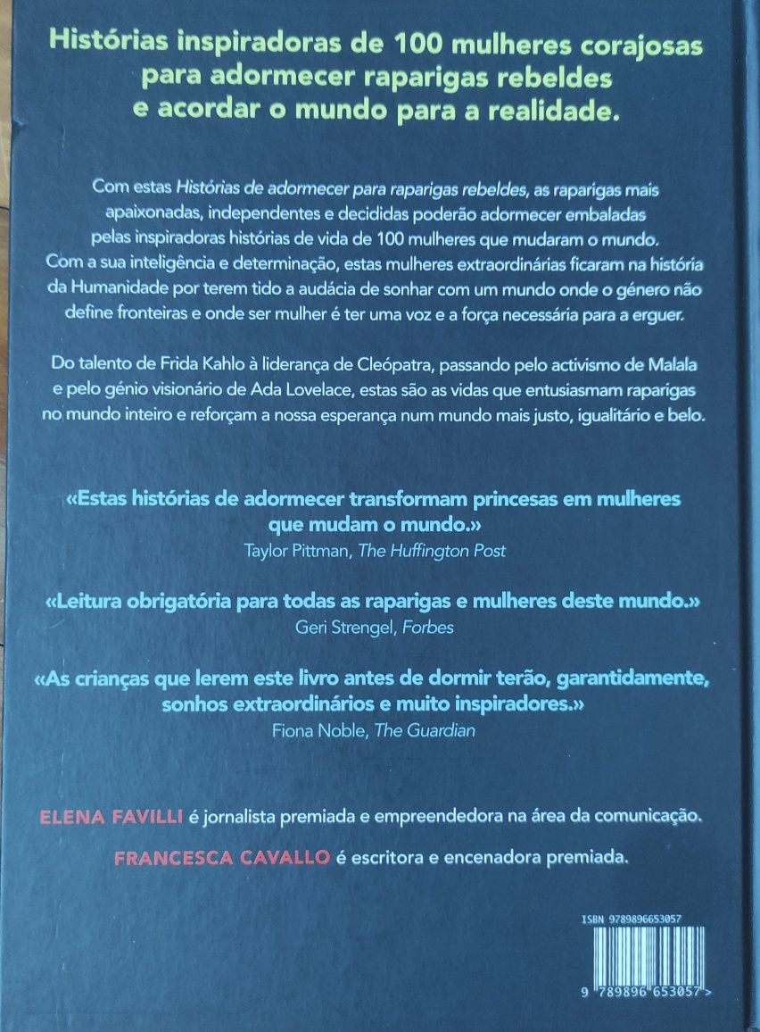 Livro "Histórias de Adormecer para Raparigas Rebeldes"