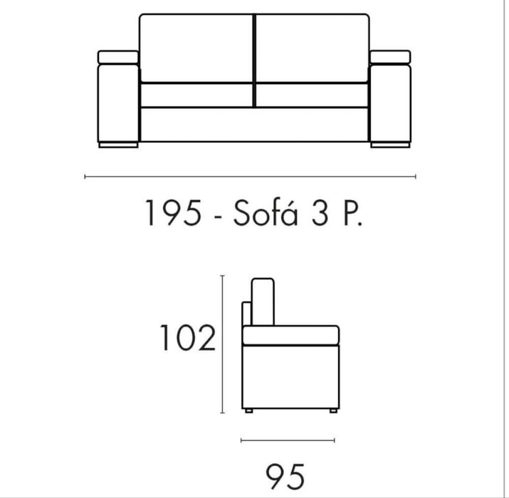 Sofa 3 lugares bege