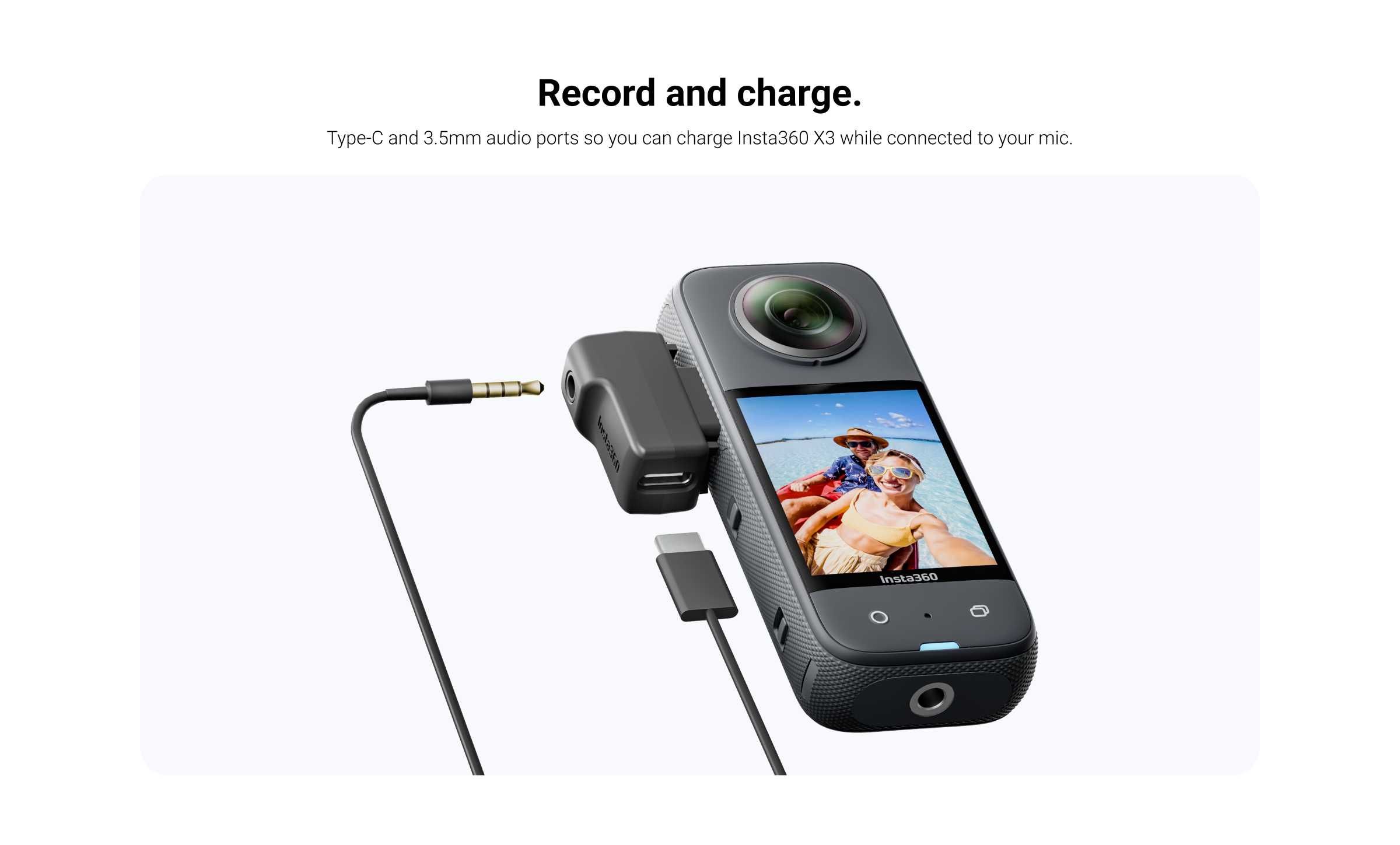 Insta360 X3 - Adaptador Microfone -  Novo