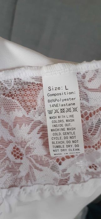 Majtki damskie wysoki stan elastyczne białe komplet 2 szt xl