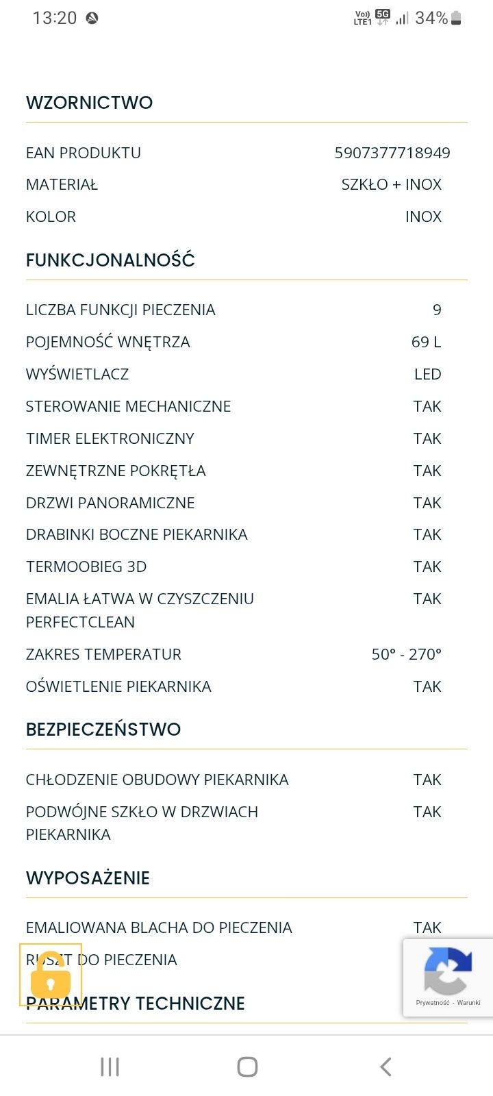 Piekarnik do zabudowy Kernau