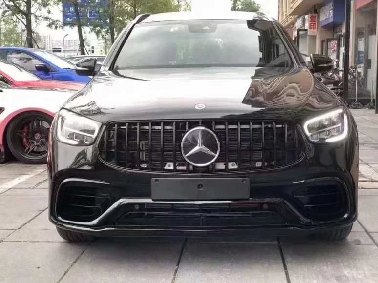 Рестайлинг GLC63 AMG 2022 на Mercedes GLC X253 2015+ Обвес бампер фары