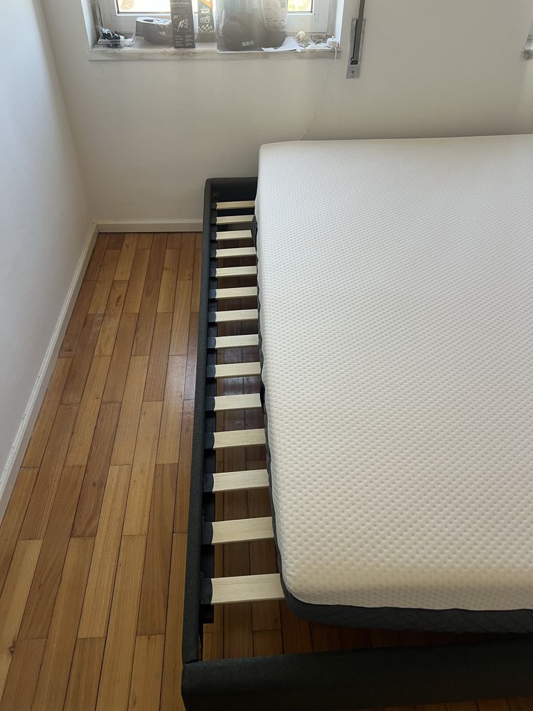 Emma Original Hybrid V2 140x200 & Sommier ROANNE cinza 140x200