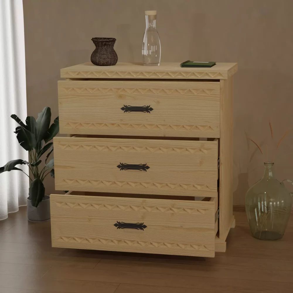 Komoda w stylu góralskim 80cm, 3 szuflady !PRODUCENT!