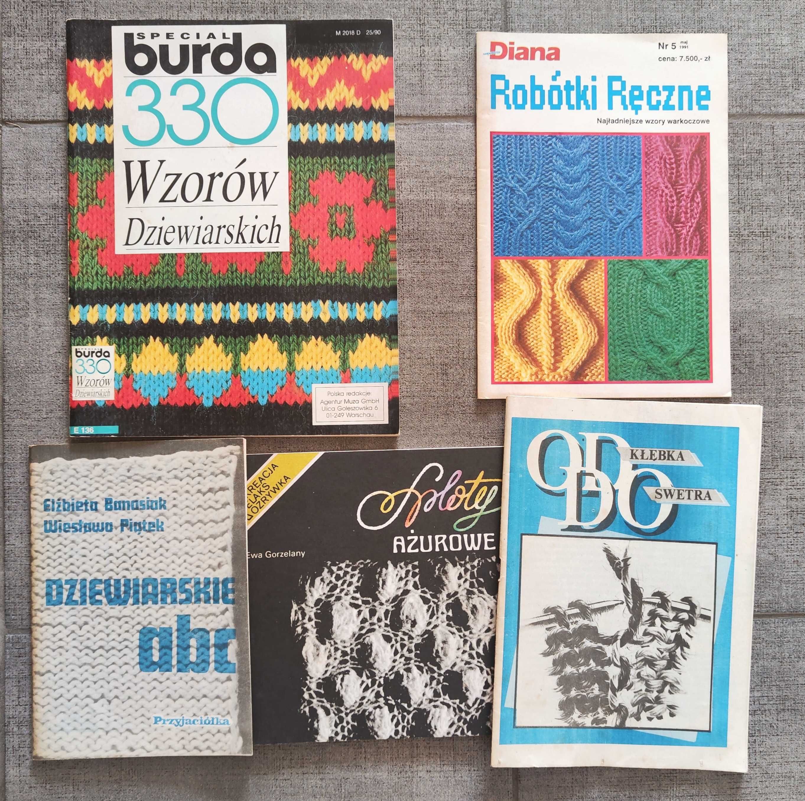 Zestaw książek, dziewiarstwo, Burda 330 wzorów dziewiarskich