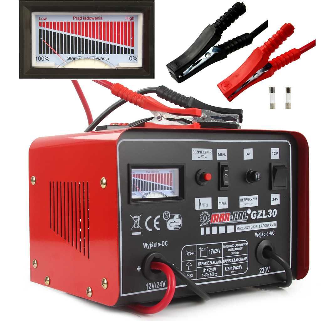 PROSTOWNIK samochodowy FAST CHARGE 12V 24V 50A 180Ah transformator