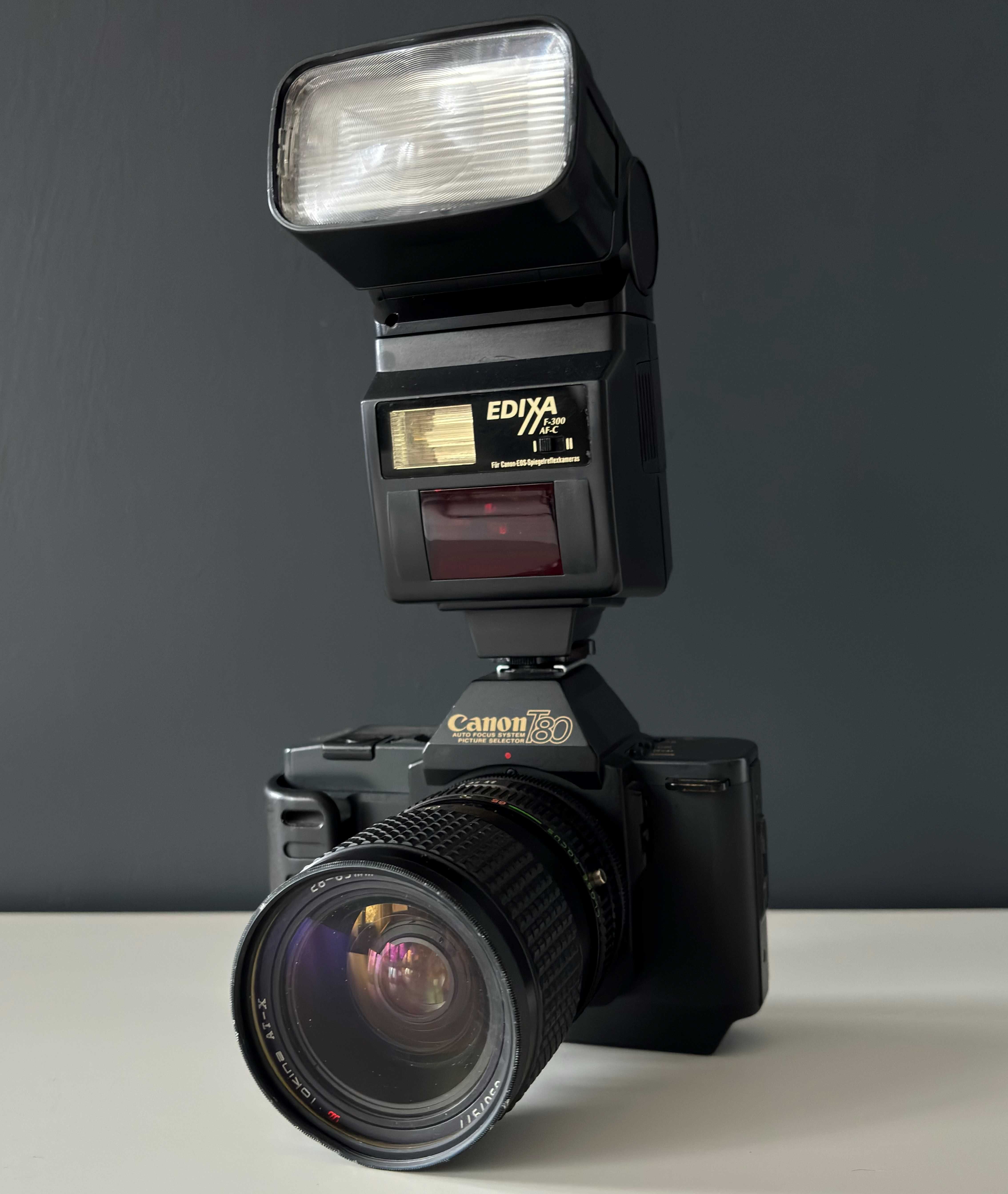 Canon T80 (w zestawie z lampą i obiektywem)