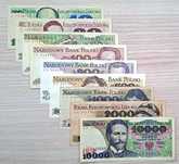 Banknoty PRL   zestaw 9 szt.  +  50 zł  1975