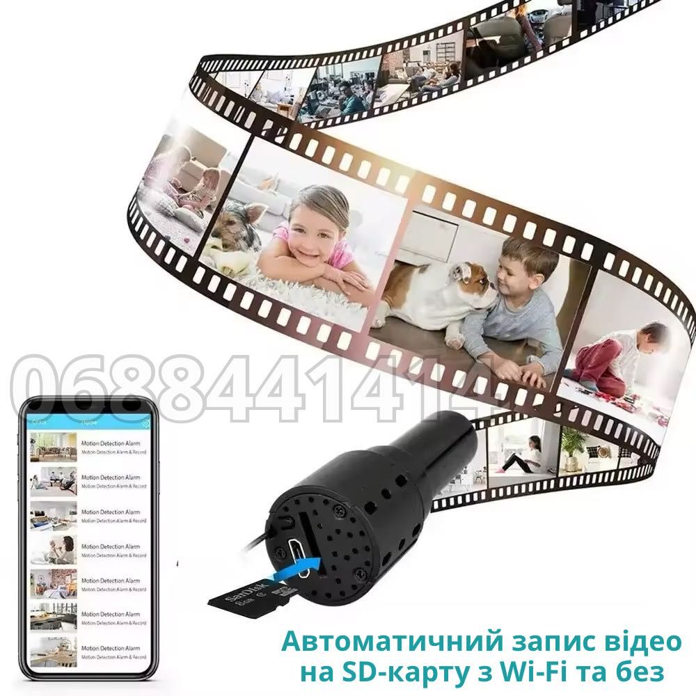 Міні Wi-Fi камера 2Мп 1080P Датчик руху Віддалений доступ Онлайн 24/7