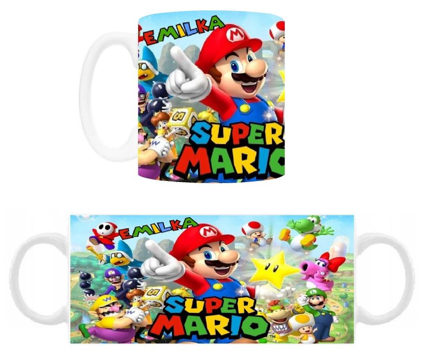 Kubek z nadrukiem Super Mario Bros + imię, różne wzory