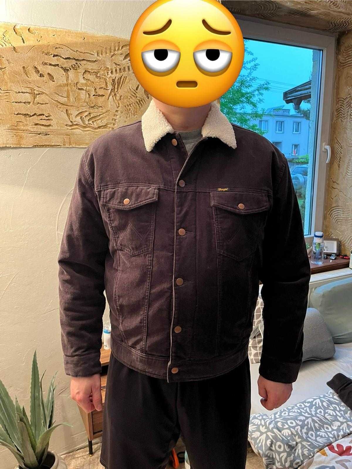 Wrangler Antifit Sherpa roz. M męska kurtka jesienna zimowa sztruksowa