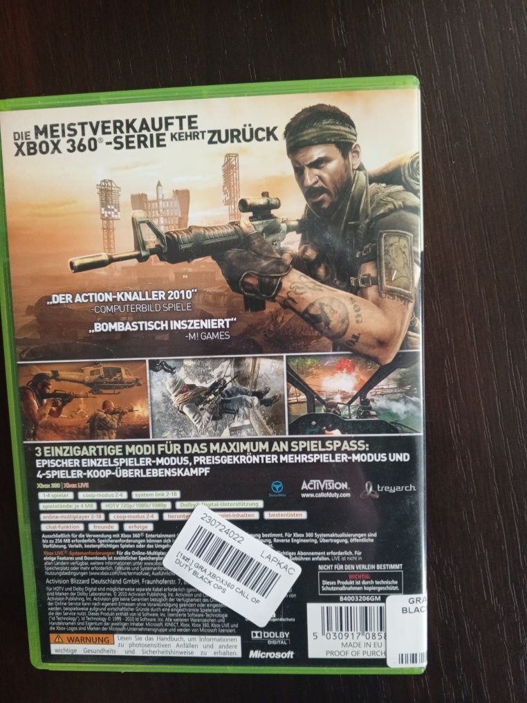 Gra call of duty Black ops Xbox 360