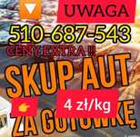 Exstra Ceny! 4 zł/kg Skup Aut gotówka dzisiaj
