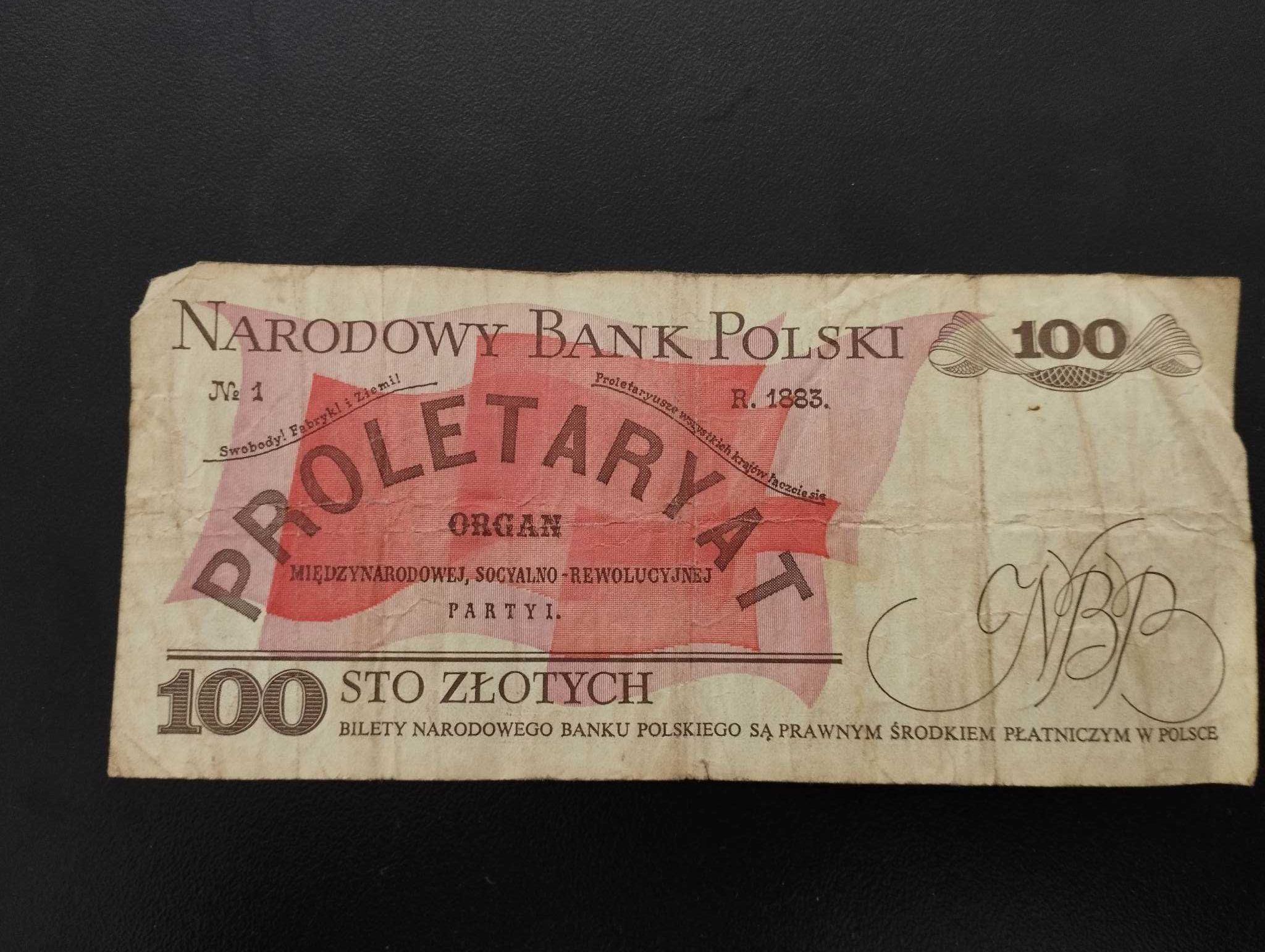 Banknot 100 zł stary PRL Ludwik Waryński
