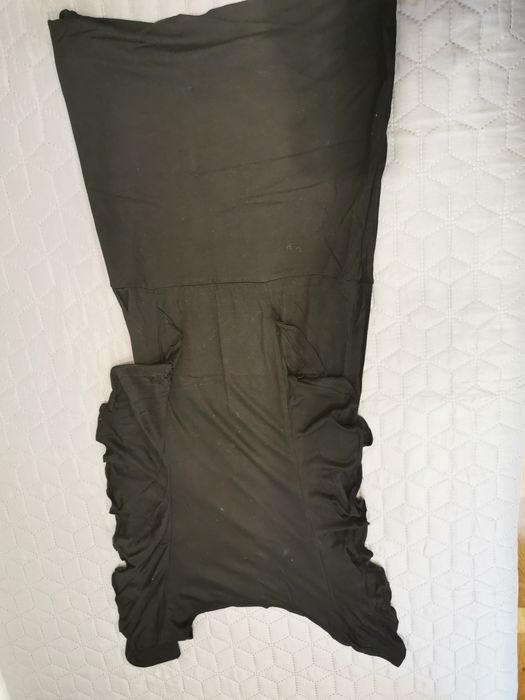 Czarna bluzka XS, z falbankami H&M, tunika, mini sukienka