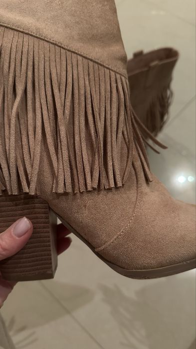 Козаки,ковбойки,черевики жіночі, натуральна замша.