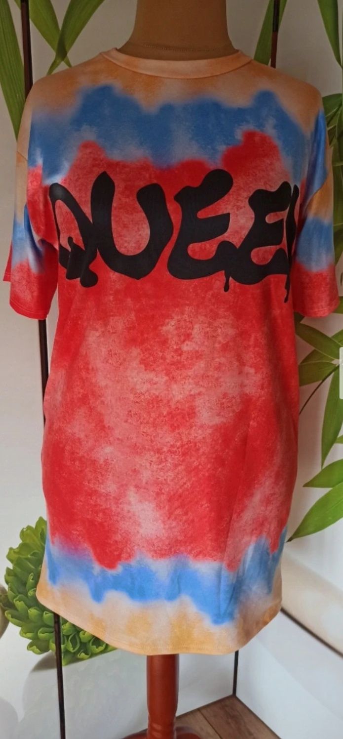 Czerwona ombre sukienka tshirtowa one size NOWA!