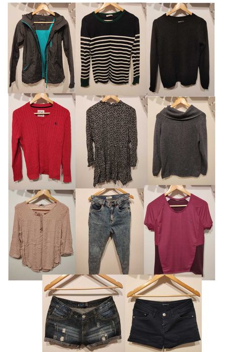 Damskie używane ubrania (11 szt.) S/M/L dobry stan