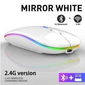 Rato Branco RGB BT3.0+BT5.2+Wi-Fi sem fio —ENVIO GRÁTIS—PROMOÇÃO—