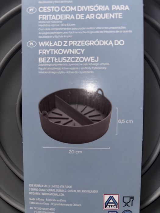 Wkład z przegródką do frytkownicy beztłuszczowej
