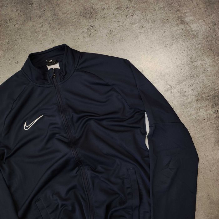 MĘSKA Sportowa Granatowa Bluza Rozpinana Stójka Nike Suwak Dri-Fit