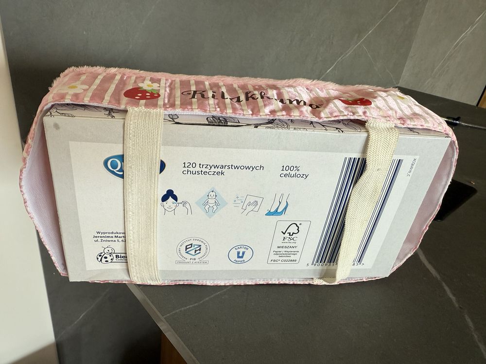 Pudełko etui na chusteczki rożowe misie
