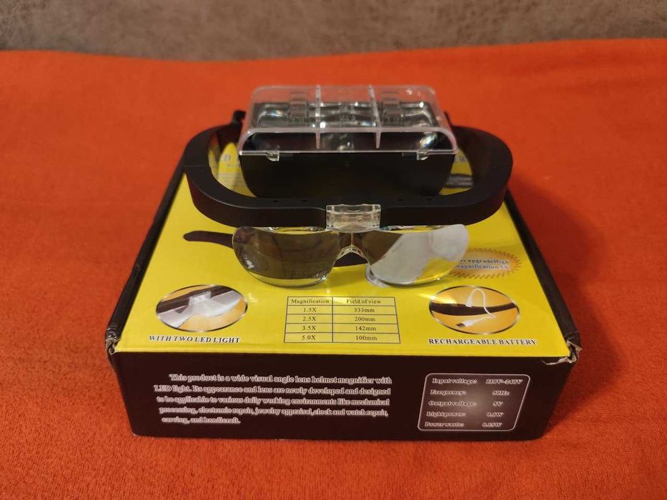 Збільшувальні окуляри з підсвіткою і змінними лінзами. Лупа-окуляри