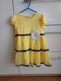 NOWA sukienka z USA 98 elegancka żółta kwiat biały Youngland
