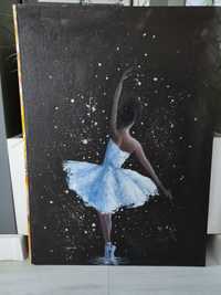 Obraz ręcznie malowany baletnica akryl akrylowe 70x50
