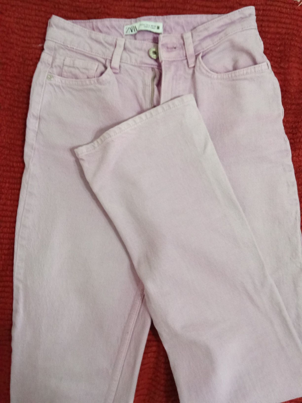 Calças de ganga lilás Zara 34