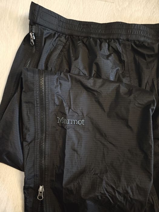 Czarne spodnie przeciwdeszczowe Marmot full zip XL
