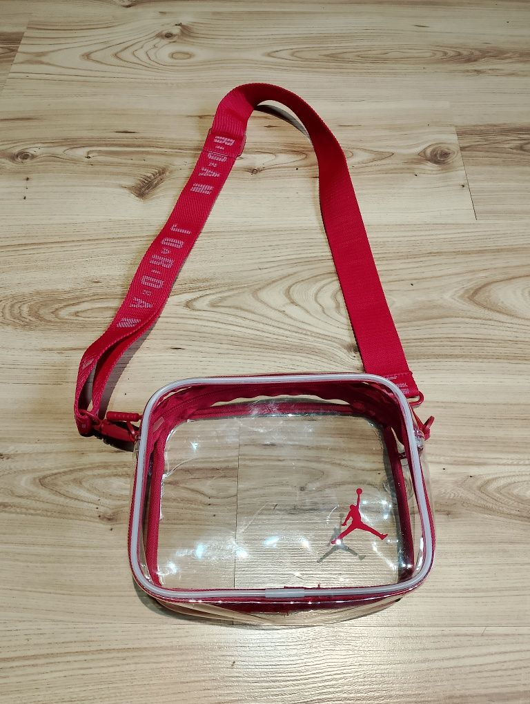 Czerwona Przezroczysta Torba Torebka Na Ramię Air Jordan Stadium Bag