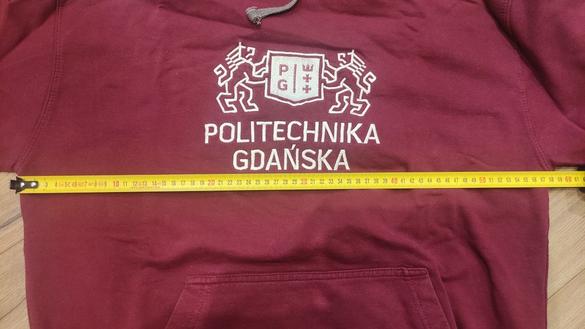 Bluza Politechnika Gdańska unisex rozmiar L burgundowa