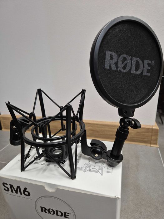 uchwyt do mikrofonu + pop filtr koszyk Rode SM6  Gwint 3/8