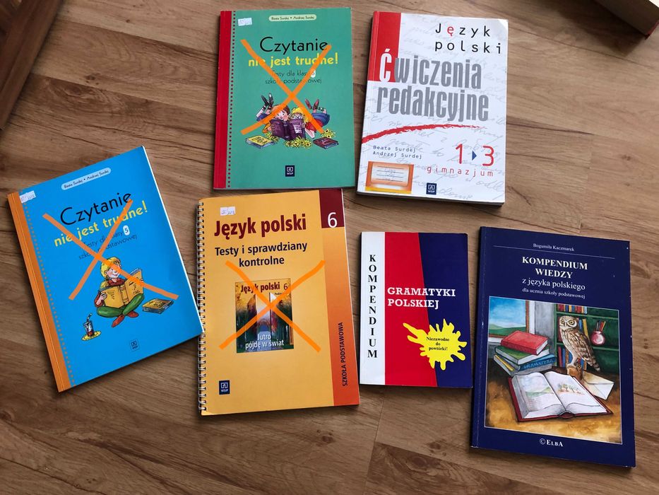 Książki do nauki j. polskiego: ćw. redakcyjne, gramatyka - okazja!