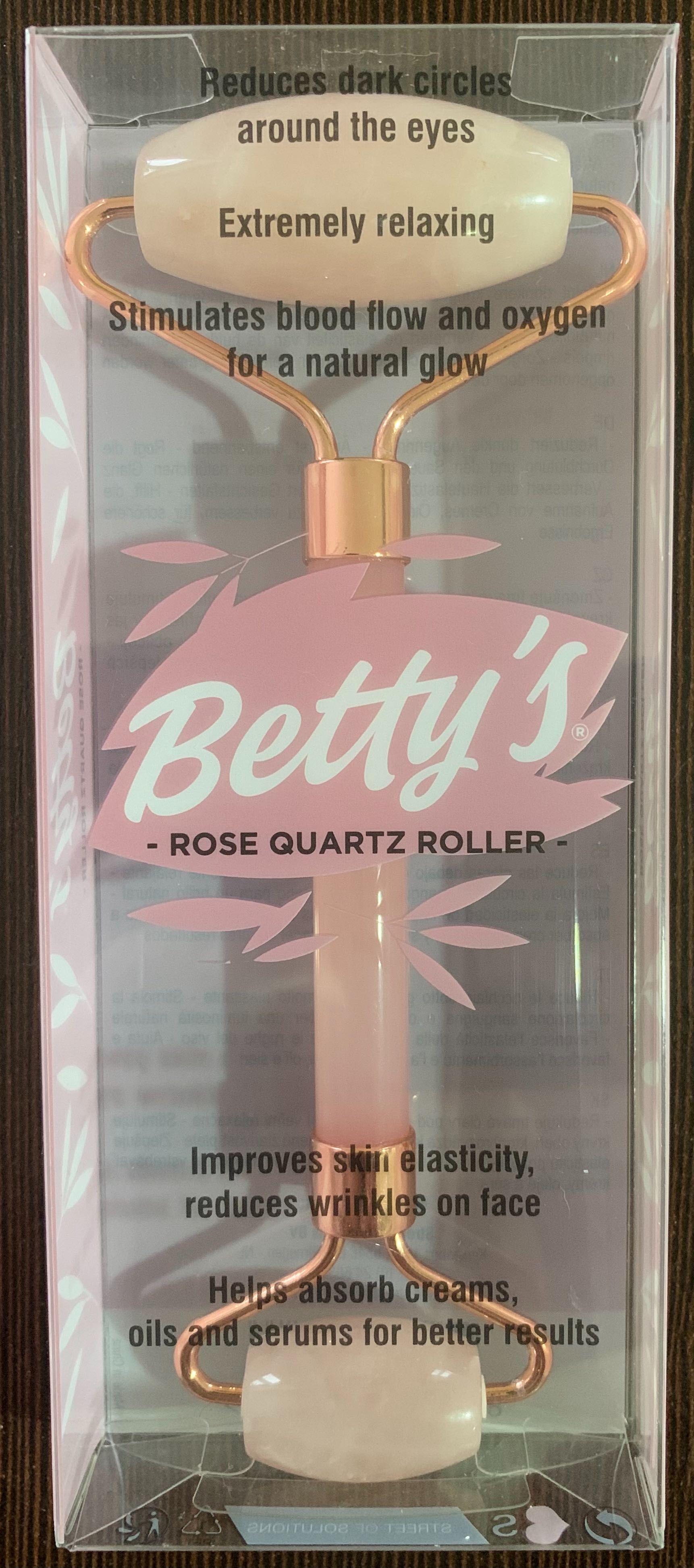 Betty’s rose quartz roller ролик роллер массажёр для лица кварц