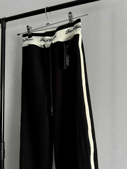 Широкі штани палаццо для підлітків для дівчаток з лампасами на флісі