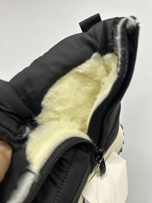Дутики зимові на овчині 26-32, чорні дутіки черевики, легкі ботинки