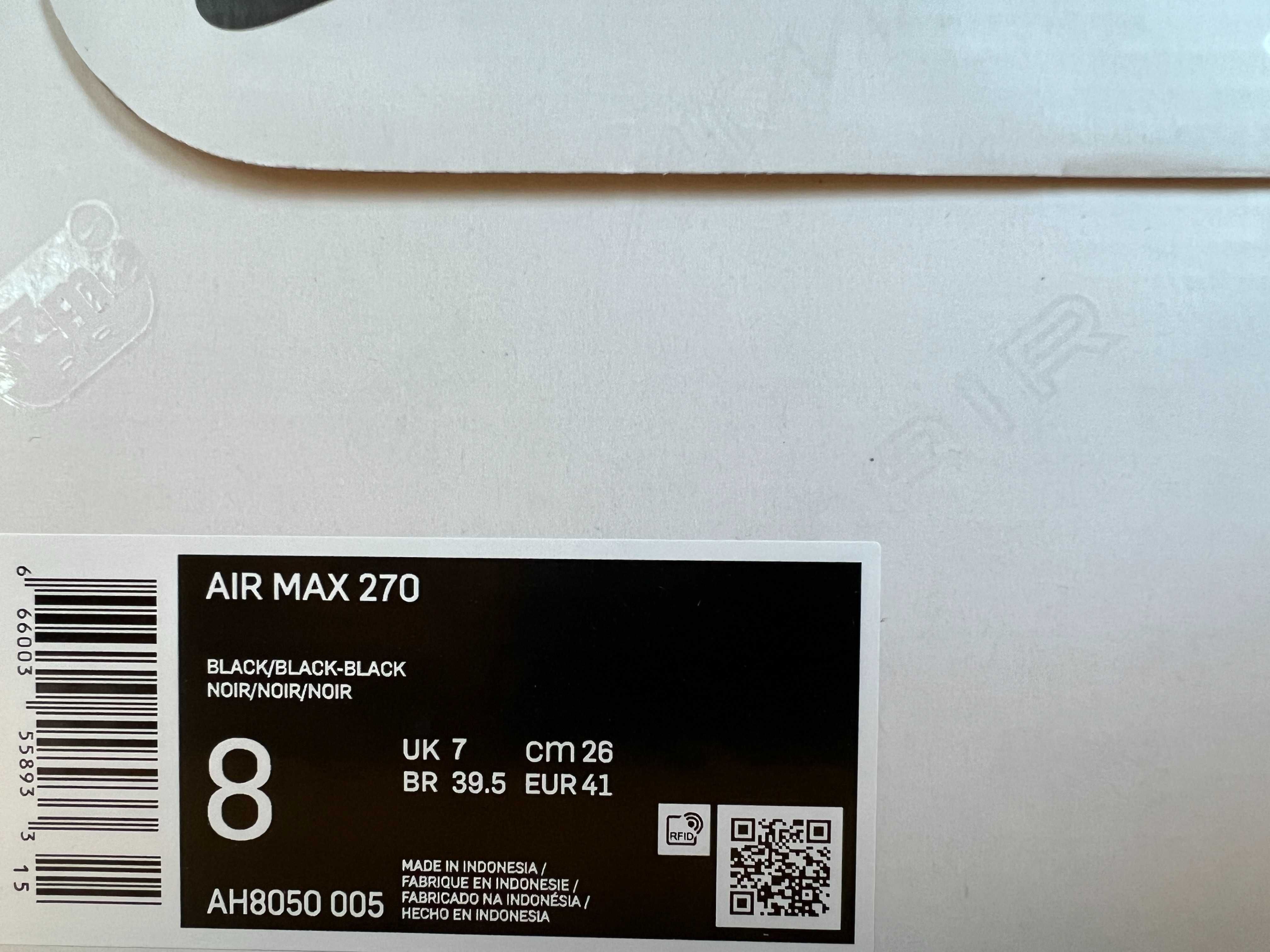 Кросівки Nike Air Max 270 Найк Еір Аір Макс чорні AH8050-005