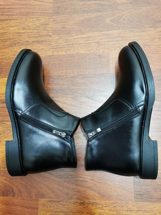 Sztyblety Eleganckie Skórzane Ocieplane Buty Męskie - Gruba Podeszwa