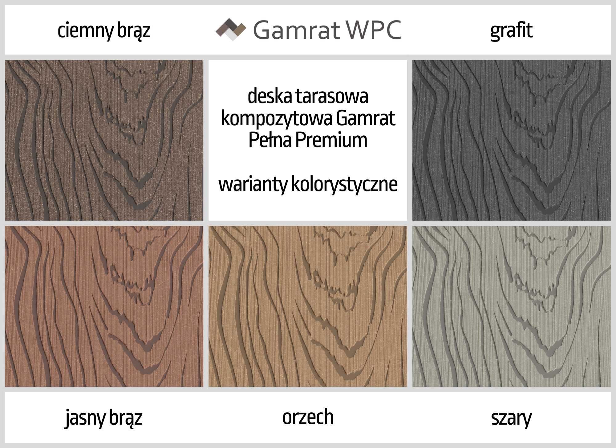 deska tarasowa kompozytowa Gamrat Pełna Premium 160x20mm szary brąz